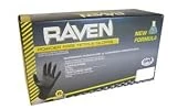 10 Pack SAS Safety 66519 Raven 6 mil Black Nitrile Disposable Gloves - X-Large (100 Gloves per Box)