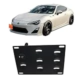 JGR Racing JDM Car No Drill Tow Eye Front Bumper Tow Hole Hook License Plate Mount Bracket Holder Relocation Kit for 2013-2016 Scion FR-S 2015-2016 Subaru WRX/WRX STi Forester Impreza Toyota 86