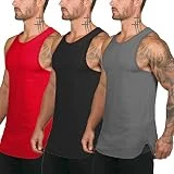 COOFANDY Men's 3 Pack Quick Dry Workout Tank Top Gym Muscle Tee Fitness Bodybuilding Sleeveless T Shirts