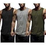 COOFANDY Mens Workout Tank Tops 3 Pack Sleeveless Shirts Gym Bodybuilding Muscle Tee Shirts
