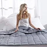 Waowoo Adult Weighted Blanket Queen Size（15lbs 60'x80'） Heavy Blanket with Premium Glass Beads (Dark Grey)