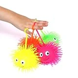 Dazzling Toys 6 Puffer Balls Light up Puffer Balls on a String | Pack of 6 | Party Favor Gooey Puffer Balls