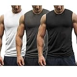 COOFANDY Mens Workout Tank Tops 3 Pack Gym Sleeveless Muscle Tee Bodybuilding Shirts