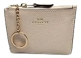 Coach F12186 Mini Skinny ID Case In Crossgrain Leather Chalk