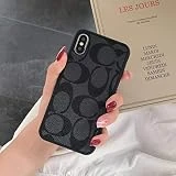 CO TPU Shockproof Hybrid Slim Full Body Protective TPU x PU Leather Case for Apple iPhone 6/7/8 Plus X/XS XR Max (Black, iPhone7/8 Plus)