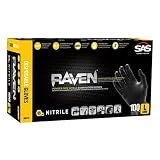 SAS Safety 66519 Raven Powder-Free Nitrile Disposable Glove, X-Large, 6 mil Thick (Pack of 100)