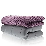 Sonno Zona Weighted Blanket Adult Size - Blanket with Cover Included - Plum 60x80 inches 20 Pound - Blankets Made from Relaxation Sleep Fabric for Natural Calm