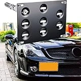 SIZZLEAUTO Tow Hook License Plate Mounting Bracket Holder for Mercedes Benz W204 C-Class W212 W213 E-Class C117 CLA, GLK GLC W166 GLE ML Front Bumper Adapter No-Drill Relocation Kit