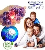 MorganProducts Brison New Set -of -2 Led Anti Stress Ball- Squishy Light up Ball Anti-Stress Toys for Kids-Mesh Stress Ball-Grape Ball-DNA Ball - Prime Slime Stress Ball - ADHD Fidget Toys